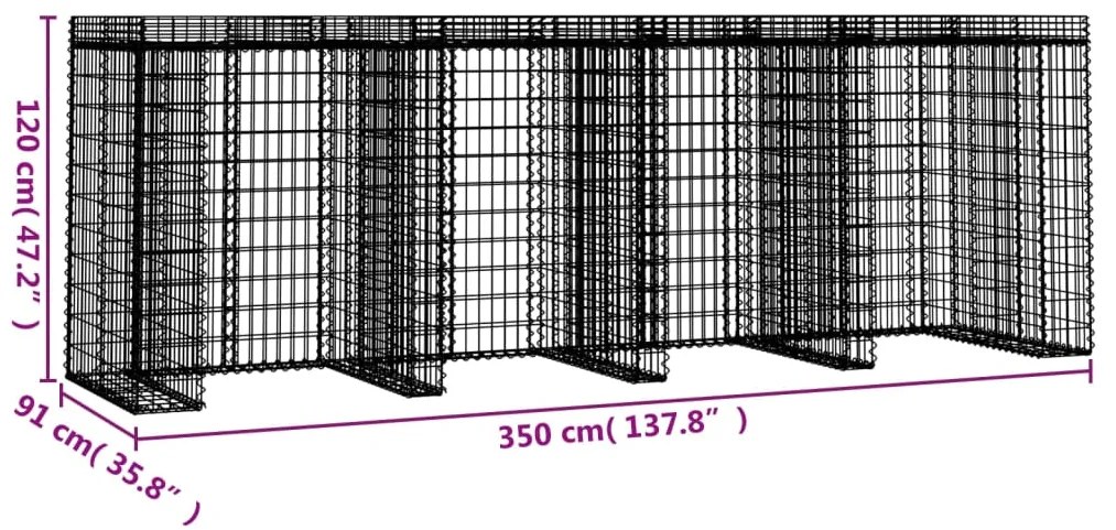 ΣΥΡΜΑΤΟΚΙΒΩΤΙΟ ΤΟΙΧΟΥ ΚΑΔΟΥ ΑΠΟΡ. 350X91X120 ΕΚ ΓΑΛΒΑΝ. ΣΙΔΗΡΟΣ 151338