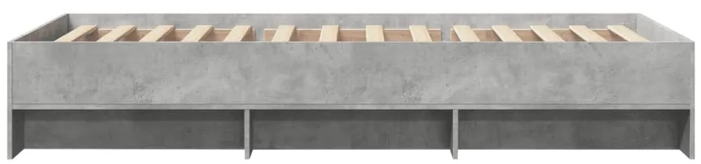 vidaXL Πλαίσιο Κρεβατιού Γκρι Σκυροδέματος 75 x 190 εκ. Επεξεργ. Ξύλο