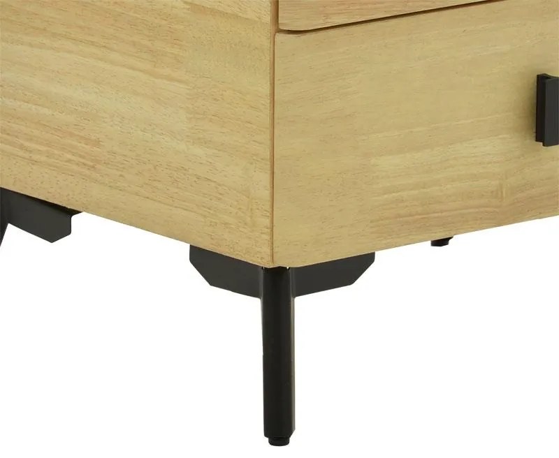 Κομοδίνο Alessio mdf φυσικό-μαύρο μέταλλο 46x37x47εκ 46x37x47 εκ.