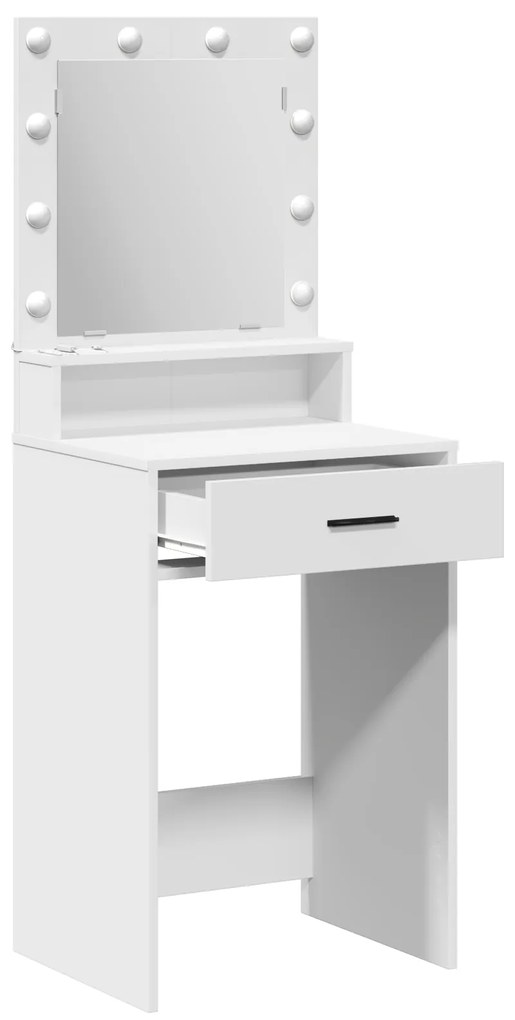 vidaXL Κομοδίνο με συρτάρι Λευκό 50 x 41 x 135 εκ Επεξεργασμένο ξύλο