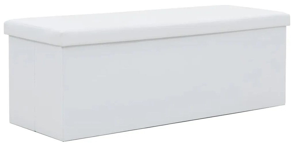 vidaXL Πάγκος Αποθήκευσης Λευκός 110 x 38 x 38 εκ. Συνθετικό Δέρμα