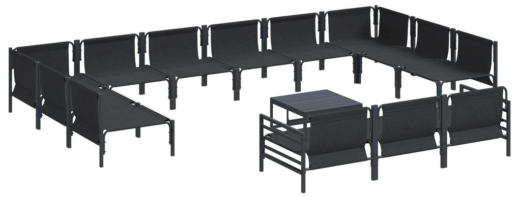 vidaXL Σετ Καναπέ Κήπου 14 pcs Ανθρακί Ατσάλι