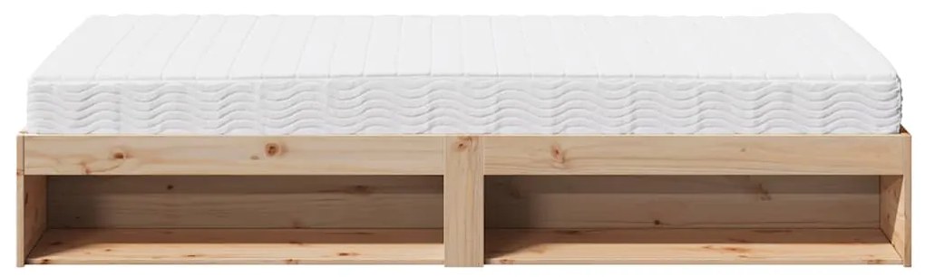 vidaXL Κρεβάτι ημέρας με στρώμα 100x200 cm από μασίφ ξύλο πεύκο