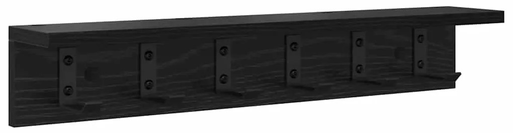 vidaXL Τοίχου Κρεμάστρα με ράφι Μαύρη δρυς 60 x 10.5 x 10.5 εκ