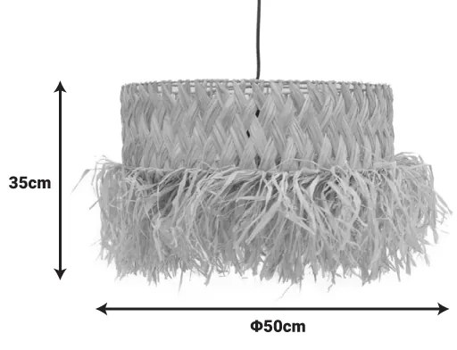 ΦΩΤΙΣΤΙΚΟ ΟΡΟΦΗΣ ANNHELE INART SISAL ΣΕ ΦΥΣΙΚΟ ΧΡΩΜΑ Φ50X35ΕΚ