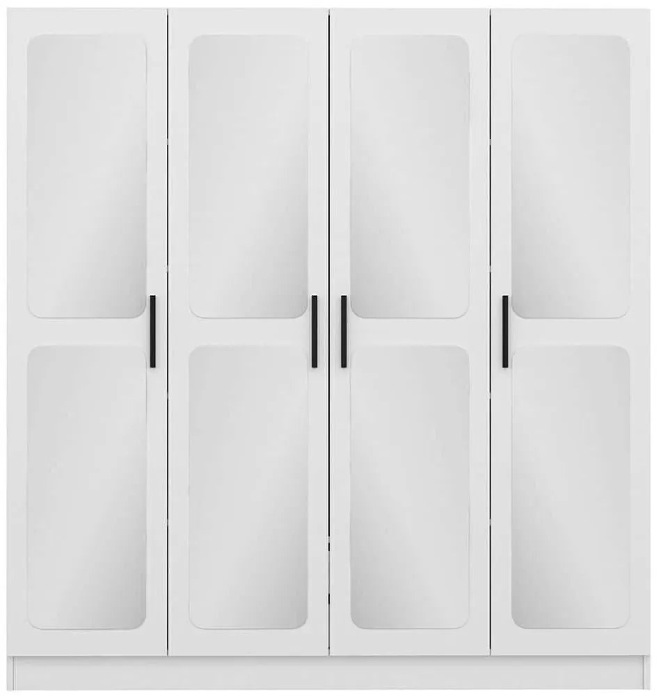 Ντουλάπα Τετράφυλλη Kale 506MNR2446 180x52x190cm White Τετράφυλλη