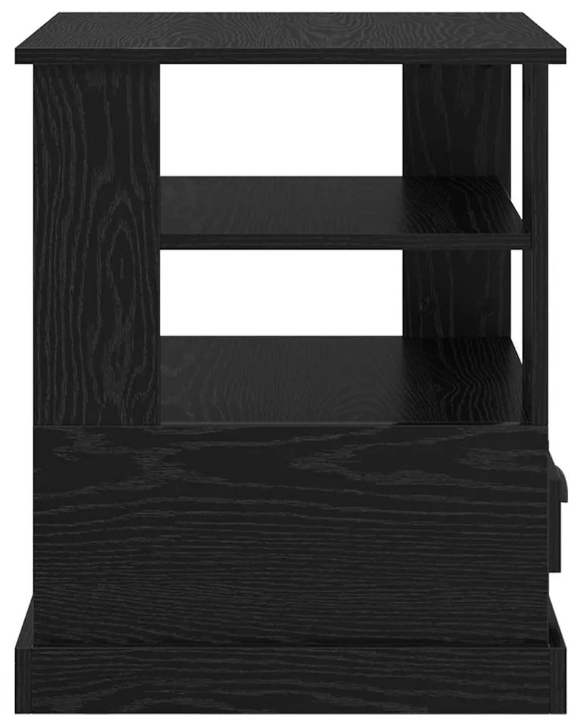 vidaXL Κομοδίνο με ράφι Μαύρη δρυς 50 x 50 x 60 cm Επεξεργασμένο ξύλο