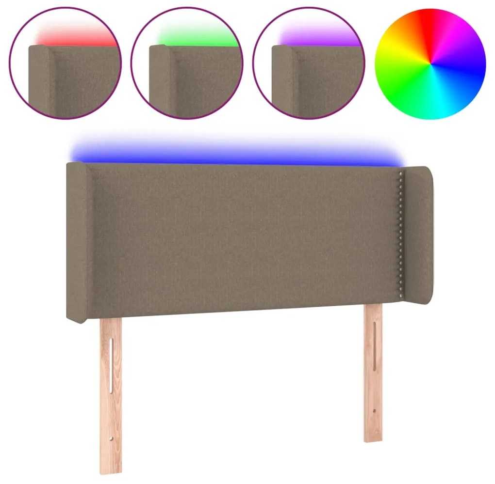 vidaXL Κεφαλάρι Κρεβατιού LED Taupe 103x16x78/88 εκ. Υφασμάτινο