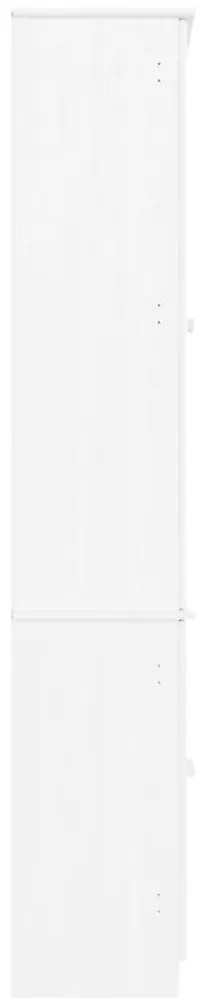 vidaXL Βιτρίνα Γυάλινη ALTA Λευκό 77x35x186,5εκ. από Μασίφ Ξύλο Πεύκου