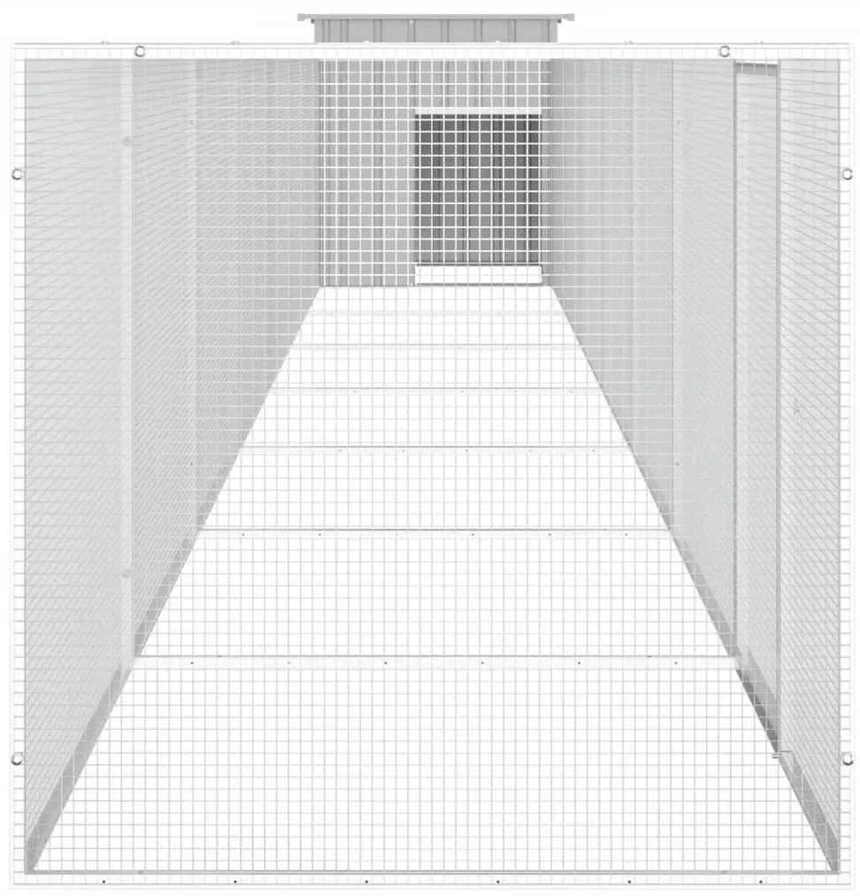 vidaXL Κοτέτσι - Κλουβί Γκρι 700x91x100 εκ. από Γαλβανισμένο Χάλυβα