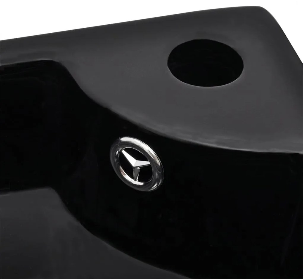 vidaXL Νιπτήρας με Οπή Υπερχείλισης Μαύρος 45 x 32 x 12,5 εκ.