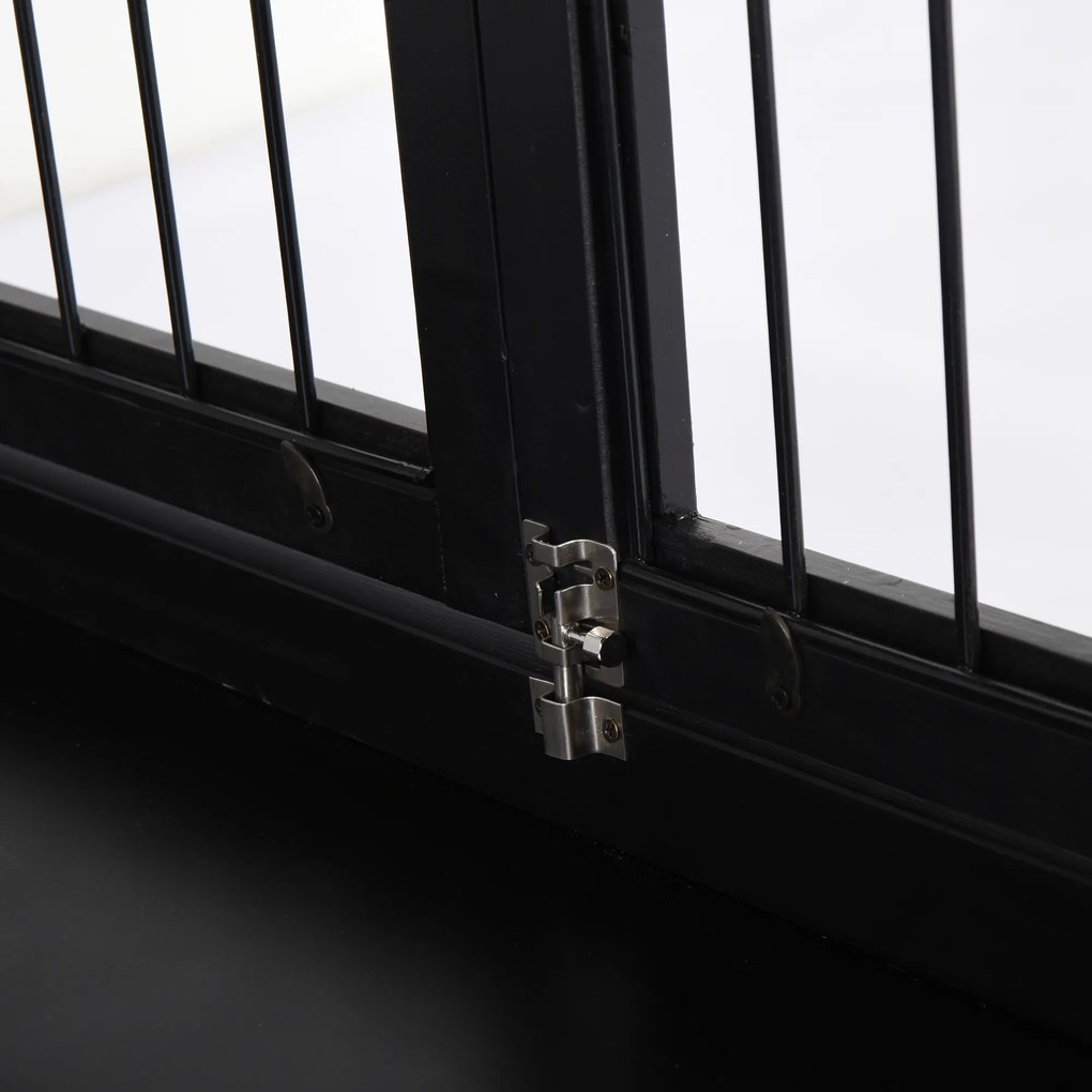 PawHut κλουβί μεταφοράς σκύλου 58,5 cm x 81 cm x 66 cm πόρτες, MDF ξύλο σίδερο, 58, 5 cm x 81 cm x 66 cm, μαύρο