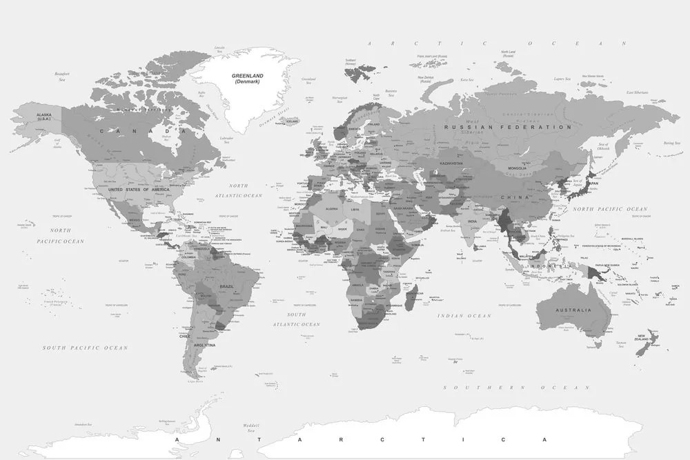 Εικόνα σε έναν κλασικό ασπρόμαυρο χάρτη από φελλό - 120x80  flags