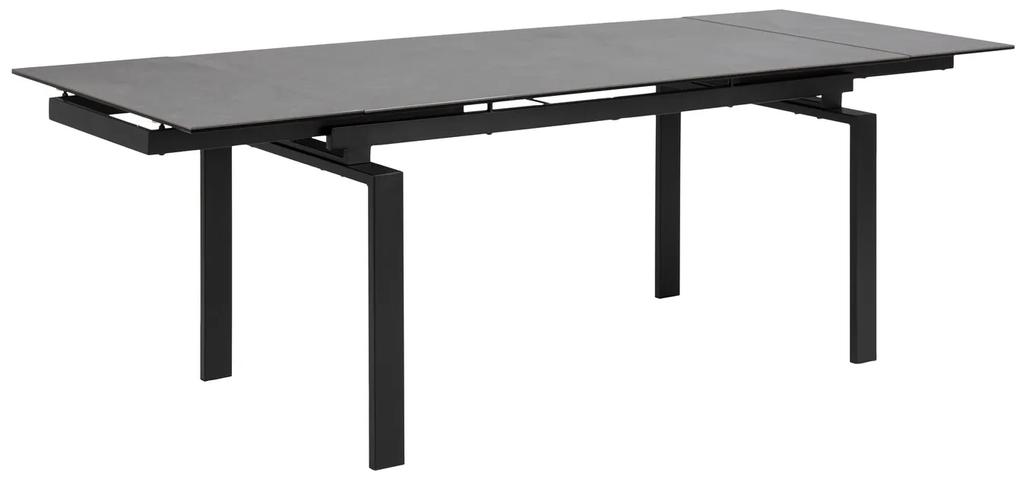 Τραπέζι Oakland 389, Μαύρο, 76x85x160cm, 96 kg, Επιμήκυνση, Επεξεργασμένο γυαλί, Κεραμικός, Μέταλλο | Epipla1.gr