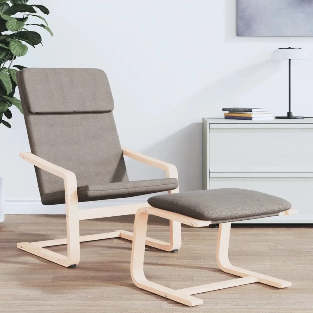 vidaXL Υποπόδιο Taupe 51 x 41 x 40 εκ. Υφασμάτινο