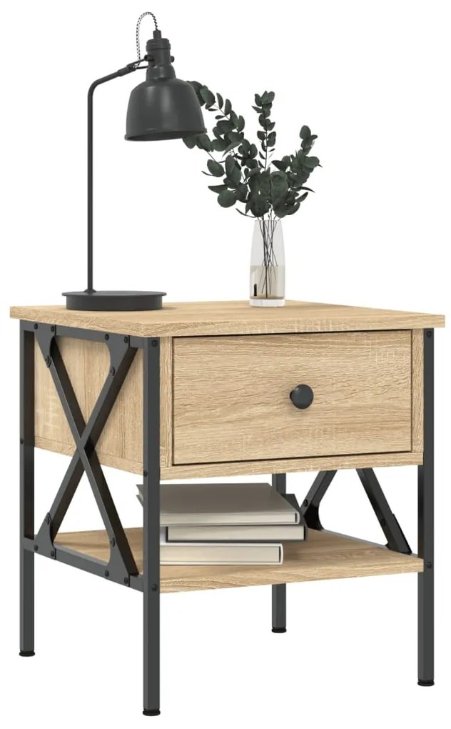 vidaXL Κομοδίνα 2 τεμ. Sonoma Δρυς 40x42x45 εκ. από Επεξεργασμένο Ξύλο