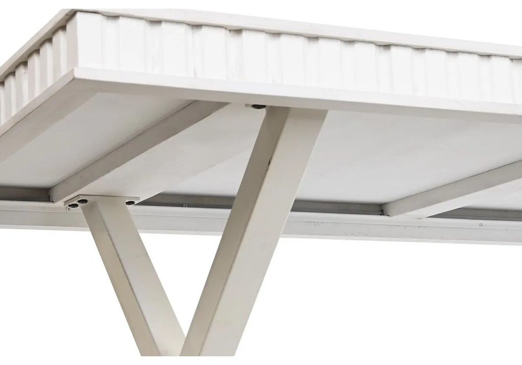 Τραπεζαρία DKD Home Decor Λευκό Μέταλλο Ξύλο από Μάνγκο 180 x 90 x 76 cm