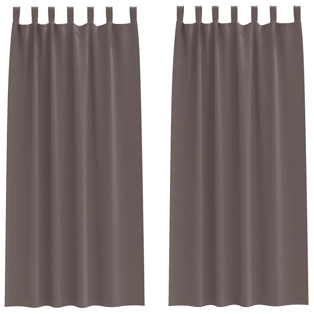vidaXL Κουρτίνες 2 pcs Σκούρο καφέ Σκούρο καφέ 245 x 140 εκ.