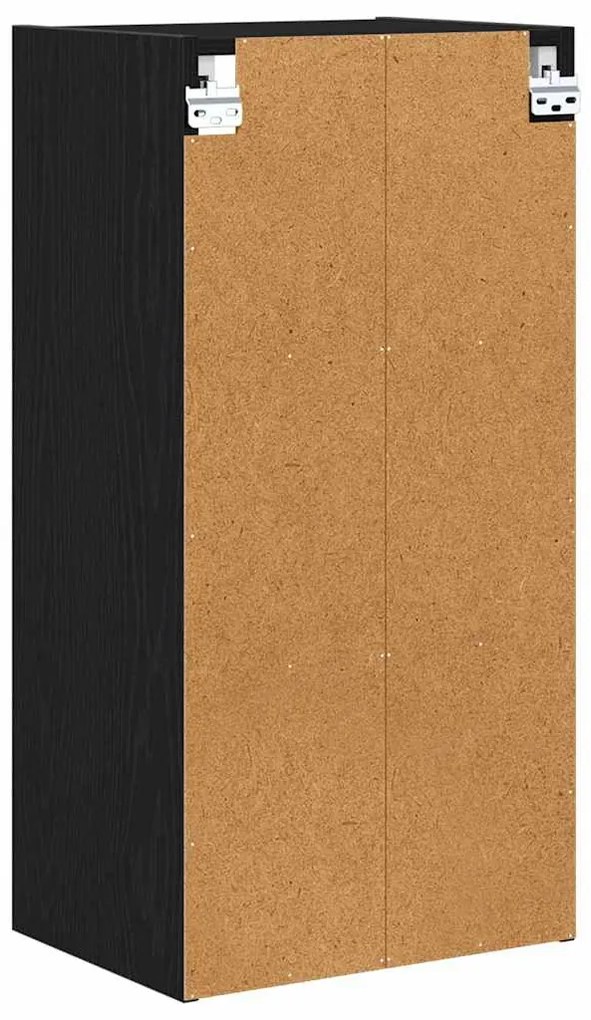 vidaXL Κρεμαστό ντουλάπι με αποθήκευση Μαύρη Οξυά 40 x 29,5 x 80 εκ.