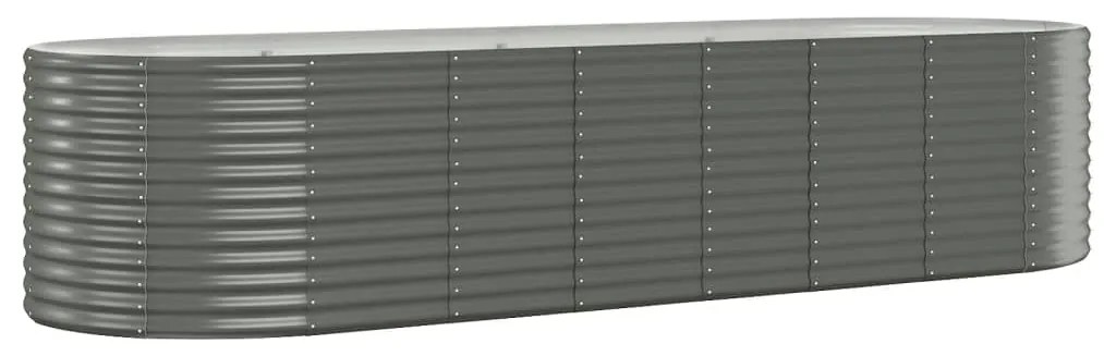 vidaXL Ζαρντινιέρα Γκρι 322x100x68 εκ. Γαλβανισμένος χάλυβας
