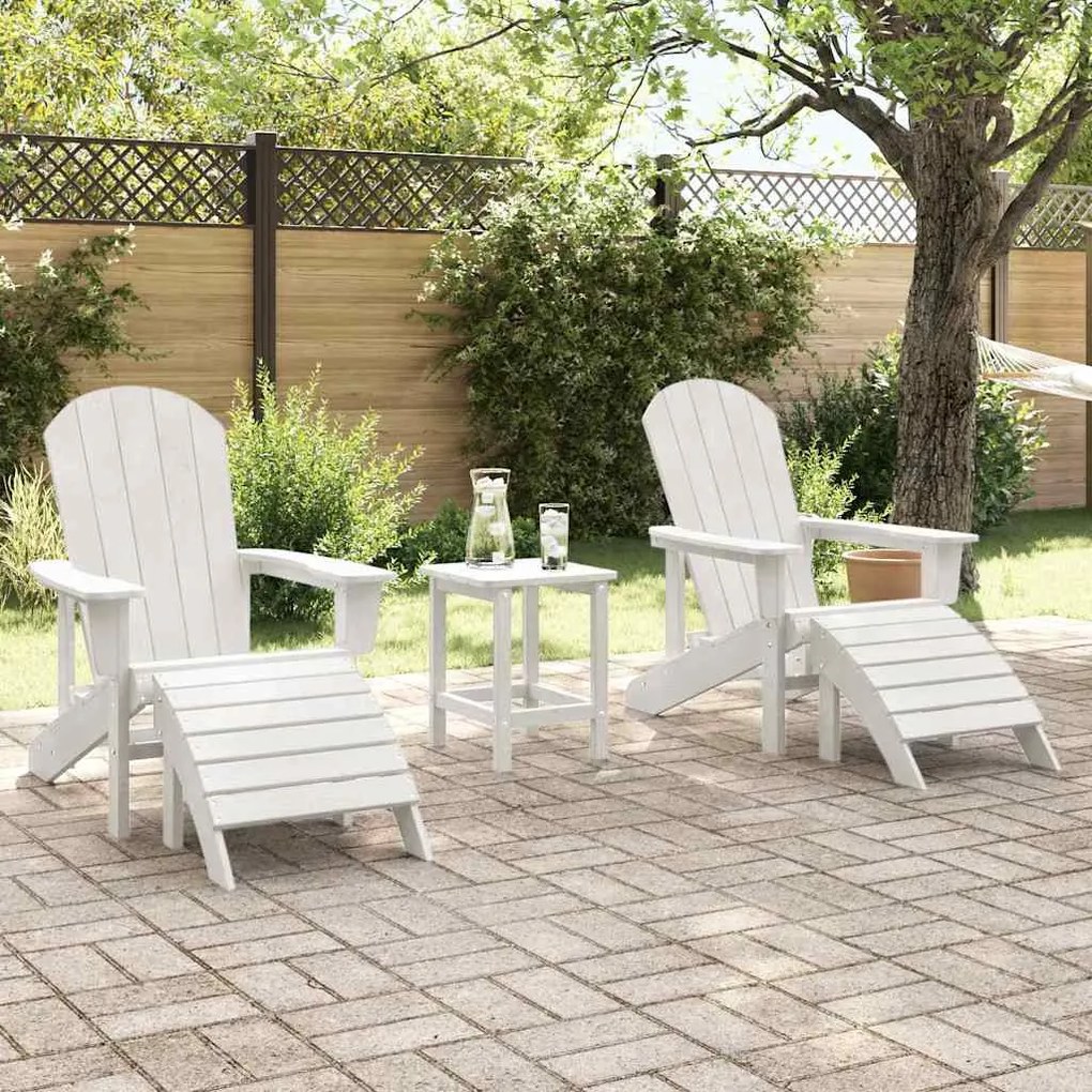 vidaXL Έπιπλα Χαλάρωσης Κήπου 3 pcs Λευκό 38 x 38 x 46cm Πλαστικό