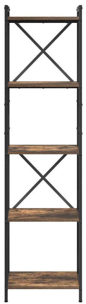 vidaXL Βιβλιοθήκη Καπνιστή δρυς 40 x 30 x 153 εκ Επεξεργασμένο ξύλο