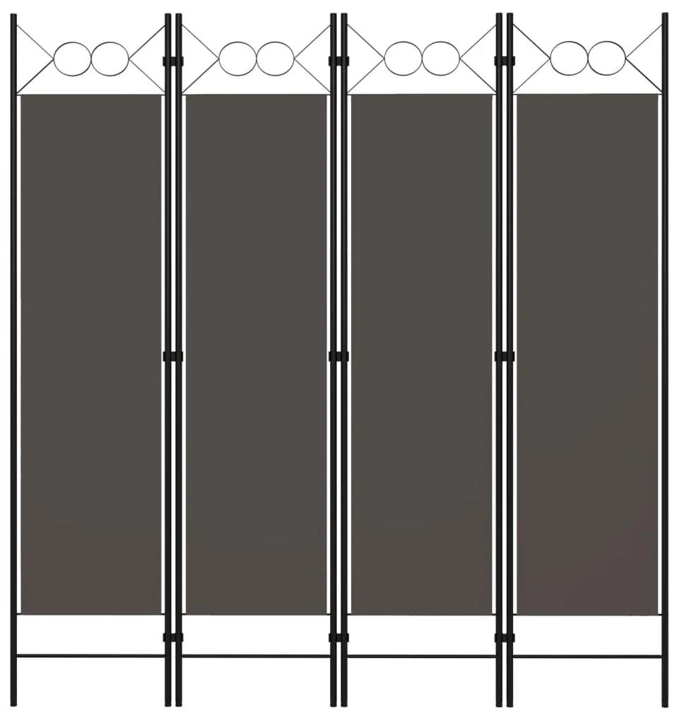 vidaXL Διαχωριστικό Δωματίου με 4 Πάνελ Ανθρακί 160 x 180 εκ.