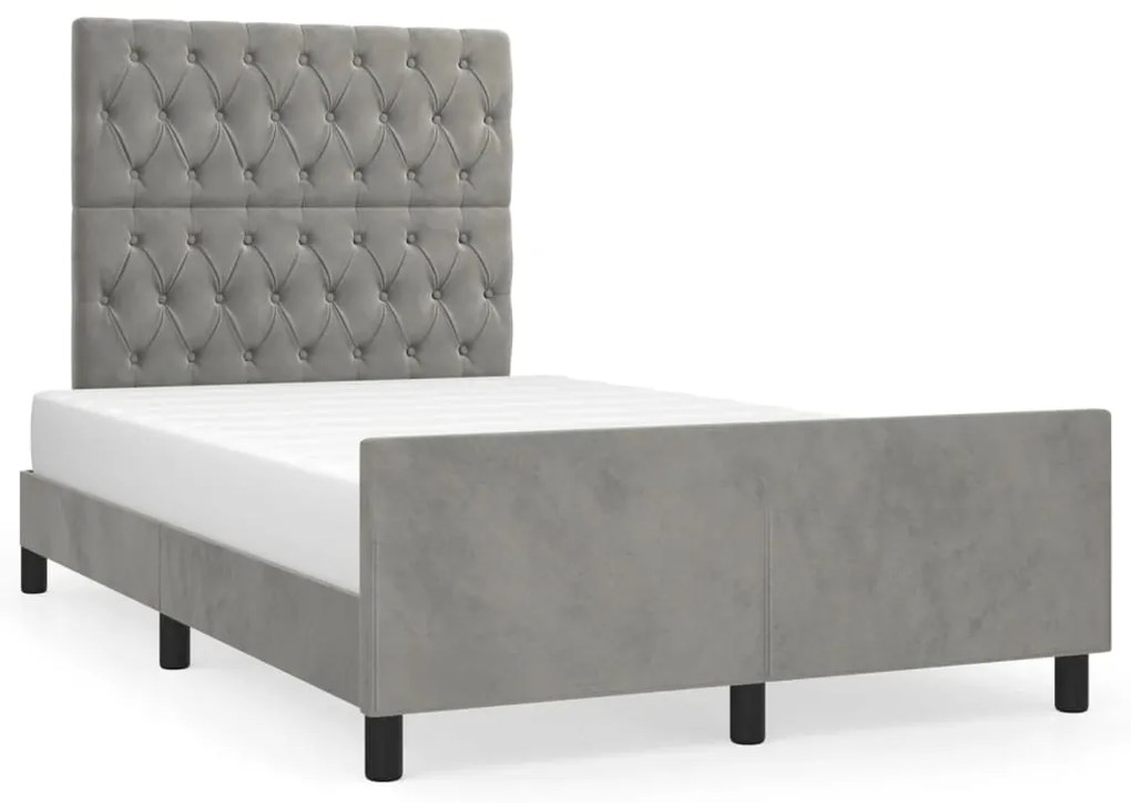 Σκελετός Κρεβατιού Χωρίς Στρώμα Αν. Γκρι 120x190 εκ. Βελούδινο