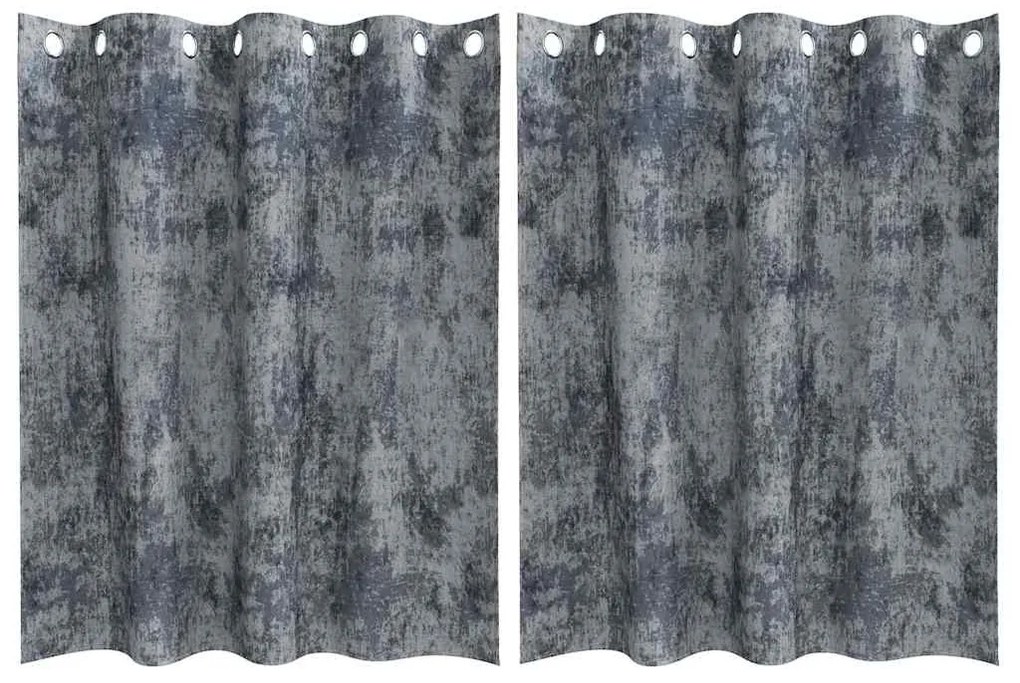 vidaXL Κουρτίνα με κουρτίνες 2 pcs Ασημί γκρι 140 x 140 cm Βελούδο