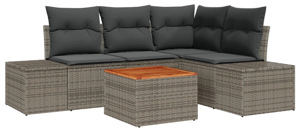 vidaXL Σετ Καναπέ Κήπου 5 pcs Γκρι 55 x 55 x 37 εκ