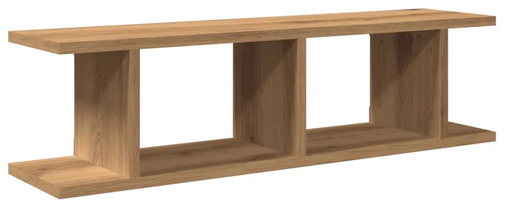 Ραφιέρες Τοίχου 2 τεμ. Αρτισιανή Δρυς 75x18x20εκ. Επεξεργ. Ξύλο - Καφέ