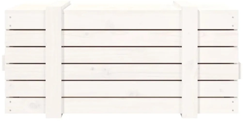 vidaXL Κουτί Αποθήκευσης Λευκό 91x40,5x42 εκ από Μασίφ Ξύλο Πεύκου