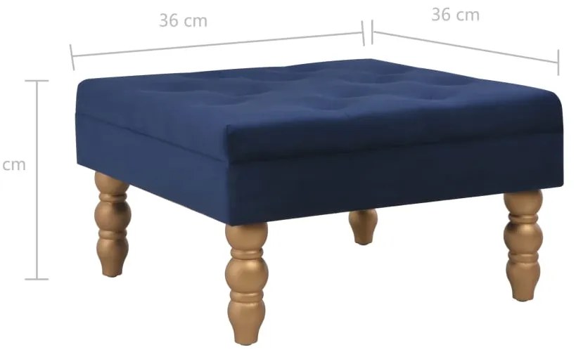 vidaXL Σκαμπό / Υποπόδιο Ναυτικό Μπλε 60 x 60 x 36 εκ. Βελούδινο