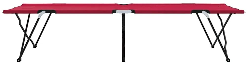 vidaXL Αναδιπλούμενο Κρεβάτι Κάμπινγκ 2 pcs Κόκκινο 206 x 76 x 74 εκ