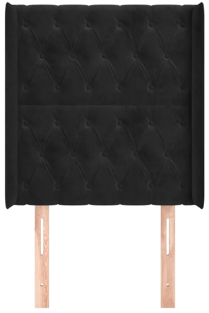 vidaXL Κεφαλάρι με Πτερύγια Μαύρο 83x16x118/128 εκ. Βελούδινο