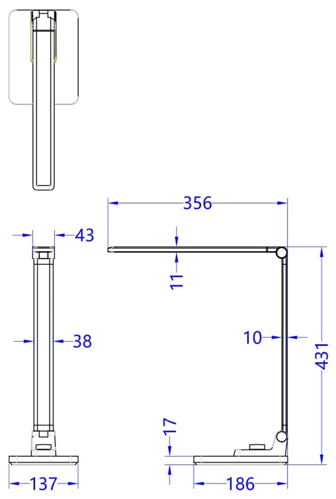 ΦΩΤΙΣΤΙΚΟ ΓΡΑΦΕΙΟΥ LED BLAIN PRO  ΓΚΡΙ ΒΑΣΗ ABS &amp; ΑΛΟΥΜΙΝΙΟ 35,6x43,1Υεκ