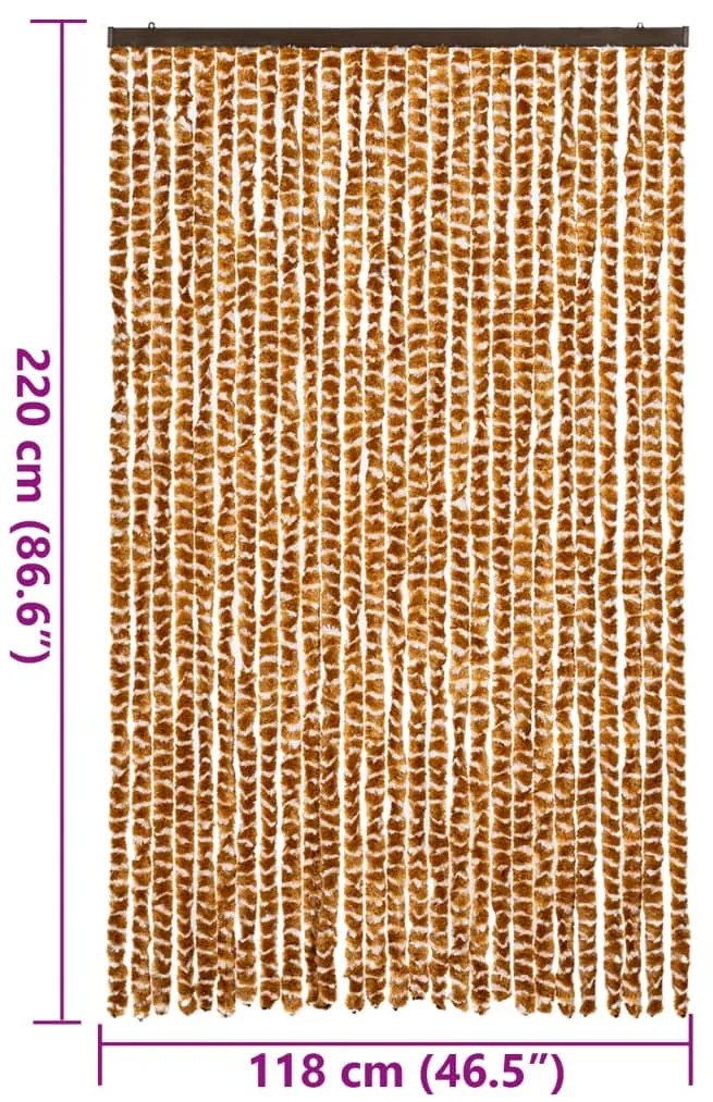 vidaXL Σήτα Εντόμων Ώχρα και Λευκό 118x220 εκ. από Σενίλ