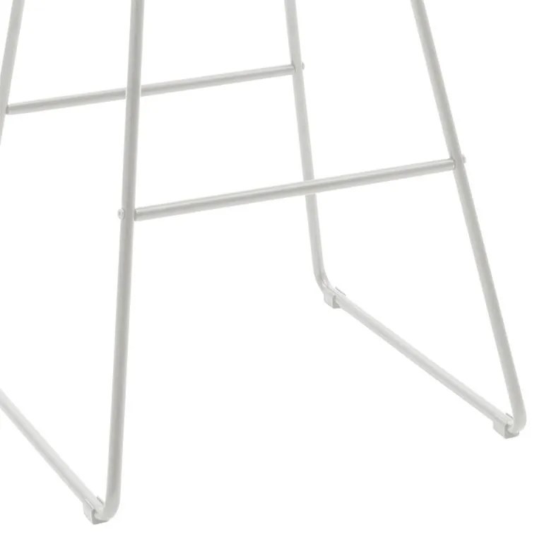 Σκαμπό μπαρ Seth μέταλλο λευκό-μαξιλάρι PVC λευκό 52x52x99 εκ.