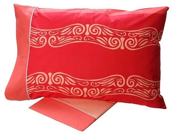 Σετ Σεντόνια Cotton Feelings εμπριμέ 2017 Red Υπέρδιπλο (220x260)