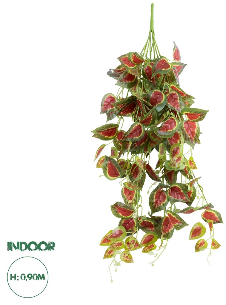 GloboStar® Artificial Garden COLEUS HANGING BRANCH 20255 Τεχνητό Διακοσμητικό Κρεμαστό Φυτό Κολέος Υ90cm