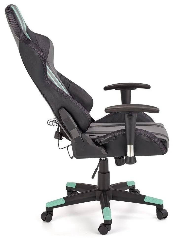 Καρέκλα gaming Houston 610, Μαύρο, Ανοιχτό πράσινο, Γκρι, 121x68x69cm, 23 kg, Με ρόδες, Με μπράτσα, Μηχανισμός καρέκλας: Κλίση | Epipla1.gr