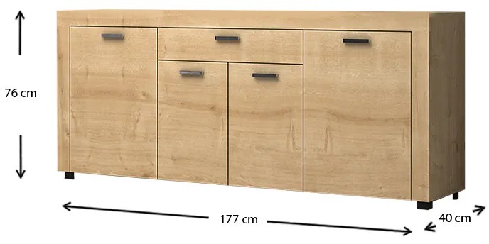 ΜΠΟΥΦΕΣ JOSEPH MEGAPAP ΧΡΩΜΑ ΦΥΣΙΚΟ ΟΞΙΑΣ 177X40X76ΕΚ.