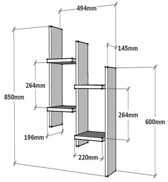 Ραφιέρα τοίχου Tabal pakoworld σε oak απόχρωση 49.4x14.5x85εκ (1 τεμάχια)