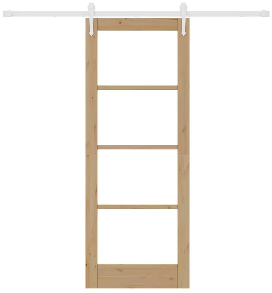 vidaXL Ολισθητή Πόρτα Καφέ 78 x 202 εκ. Ξύλο και μέταλλο