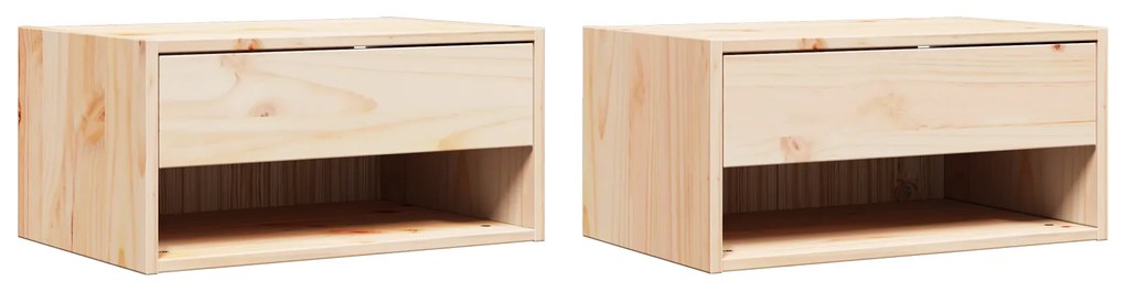 vidaXL Κομοδίνο 2 pcs Καφέ 50 x 32.5 x 24 εκ Μασίφ ξύλο πεύκου