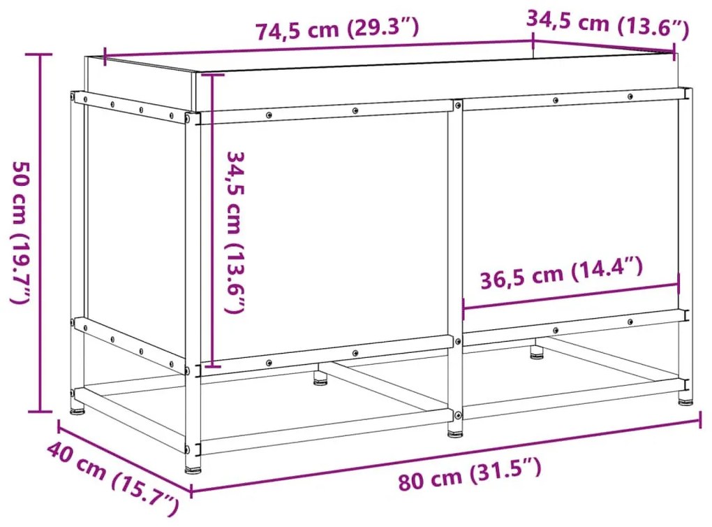 Ζαρντινιέρα 80x40x50 εκ. από Εμποτισμένο Ξύλο Πεύκου - Καφέ