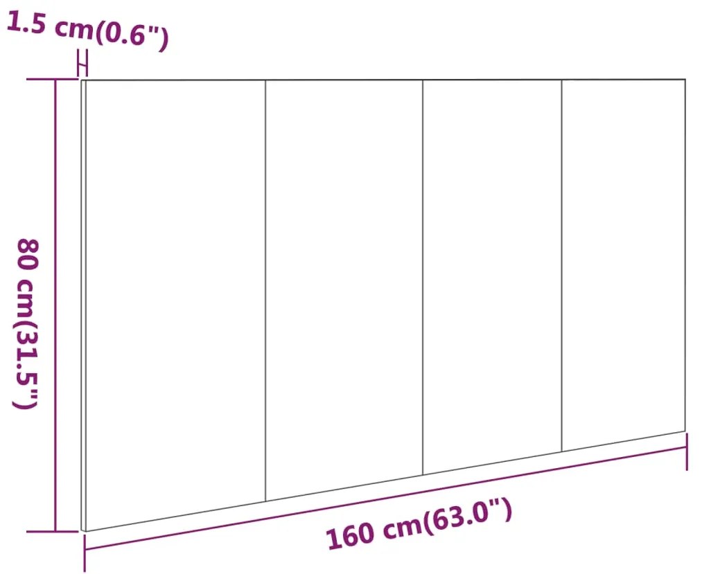 vidaXL Κεφαλάρι Κρεβατιού Sonoma Δρυς 160 x 1,5 x 80 εκ. Επεξεργ. Ξύλο