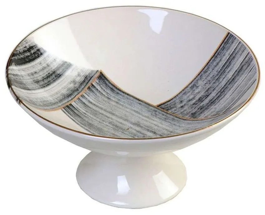 Μπωλ Σερβιρίσματος Με Πόδι Thread ROV105 Φ24,5x13cm Grey Espiel Ceramic