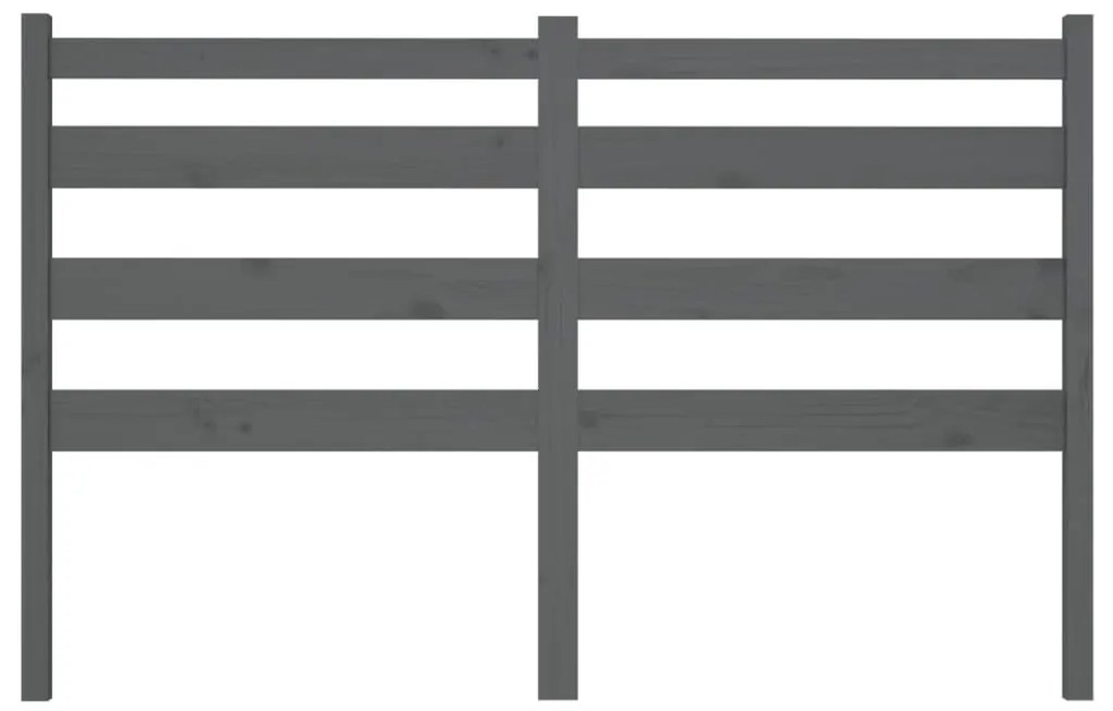 vidaXL Κεφαλάρι Κρεβατιού Γκρι 166 x 4 x 100 εκ. από Μασίφ Ξύλο Πεύκου