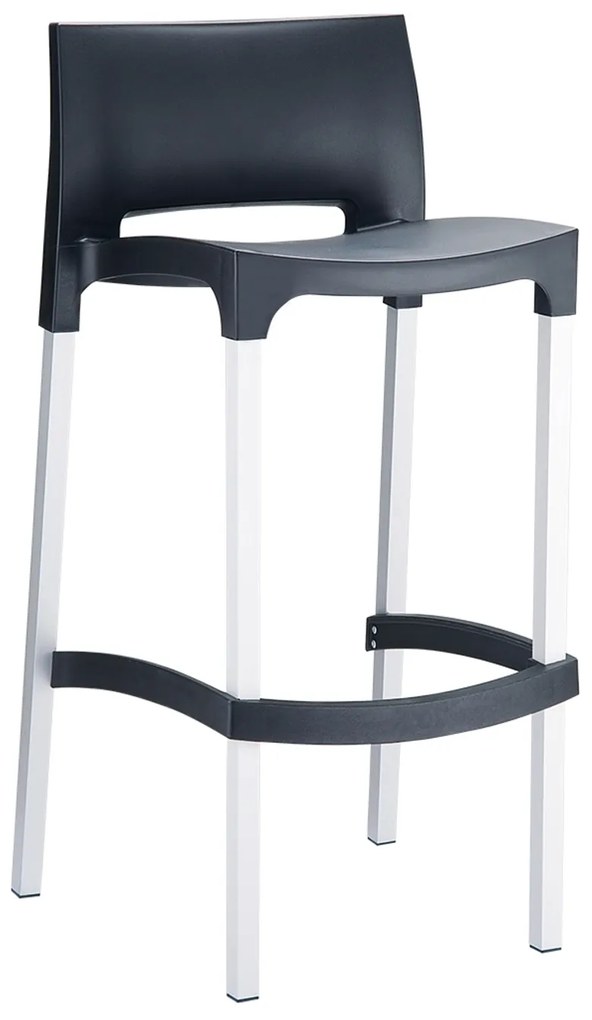 Siesta   Gio* Barstool Black 75cm Alu PL  metax-01-00-0058 διάστ.45.0000 x 39.0000 x 96.0000